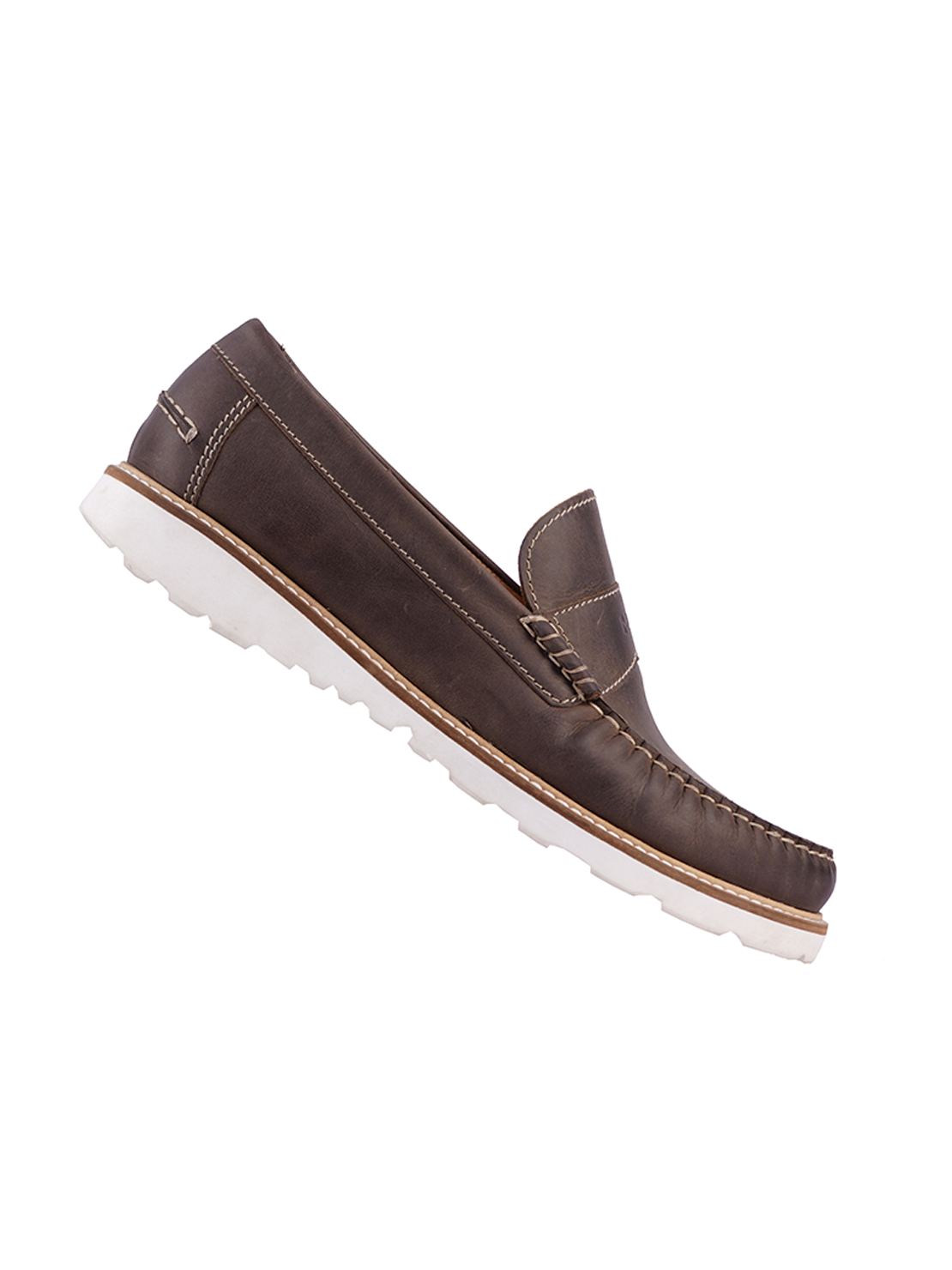 Men Grey Mocassine Casual Shoes