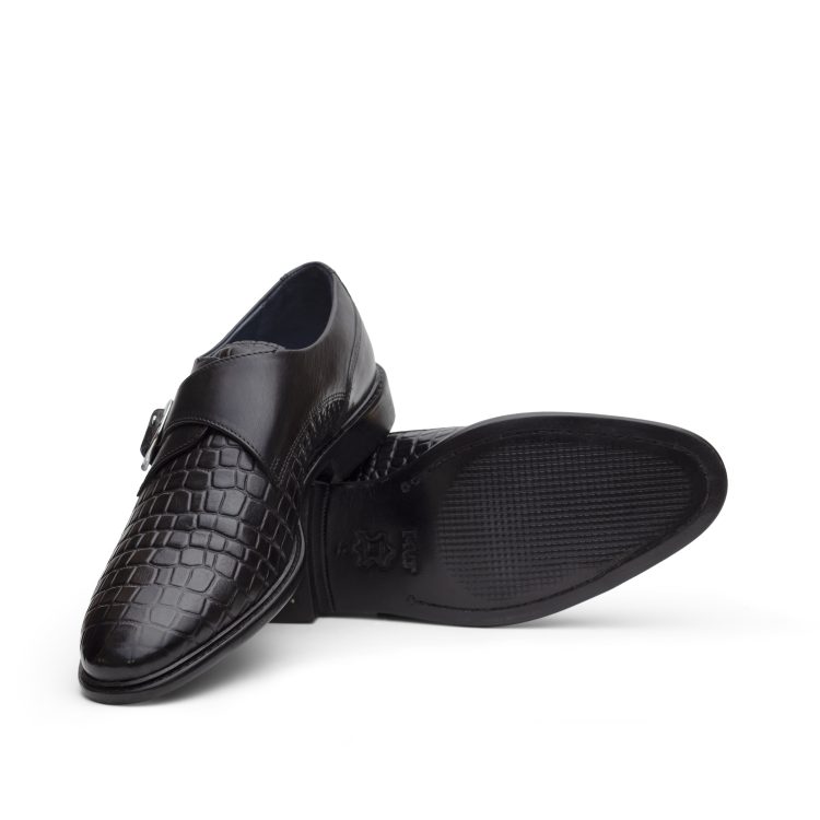 MNJ RIC08-Blk Derby Monk Casual Shoes