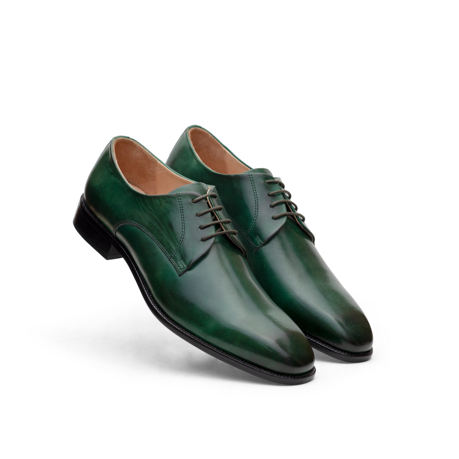 green leather shoes mens