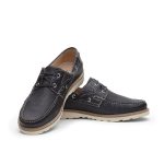 TRU01-BLK Black Boat Shoes for Men